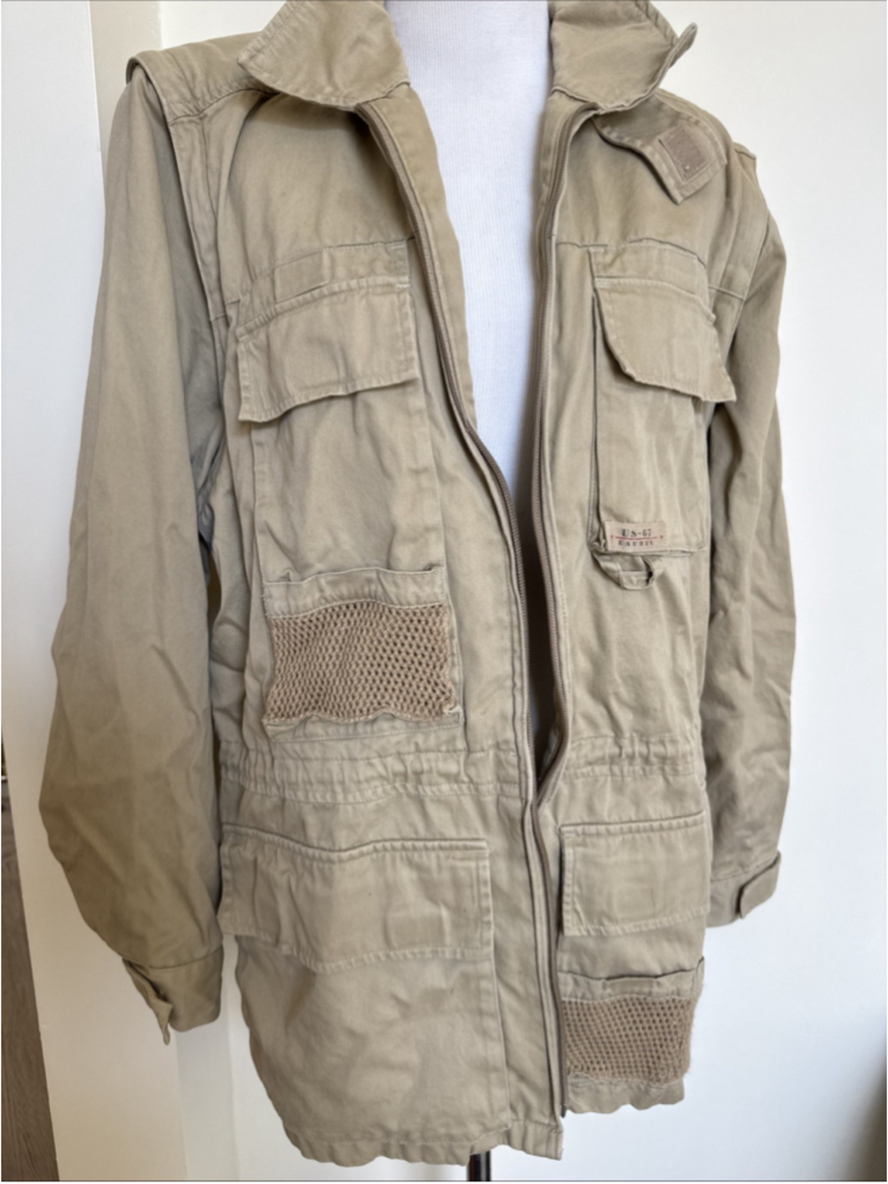 Lauren Ralph Lauren Field Jacket Vest Khaki Tan Cotton Medium